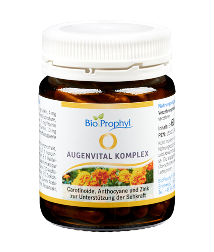 BioProphyl Vitale Ogen Complex 60 vegetarische capsules met natuurlijke oogvitale stoffen en antioxidanten