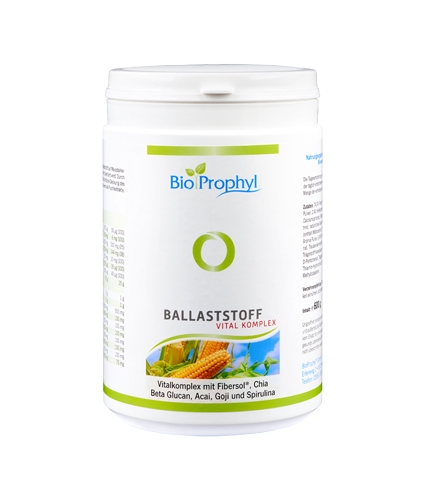 BioProphyl Ballaststof Vitaal Complex 30 porties van 20 g poeder elk met Fibersol®, Chia, Beta Glucan, Acai, Goji en Spirulina - Verwachte leveringsdatum: 03.09.2021