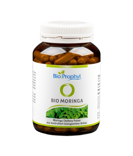 BioProphyl Moringa BIO  120 plantencapsules à 500 mg Moringa-blaadjespoeder uit gecontroleerde biologische teelt, DE-ÖKO-013