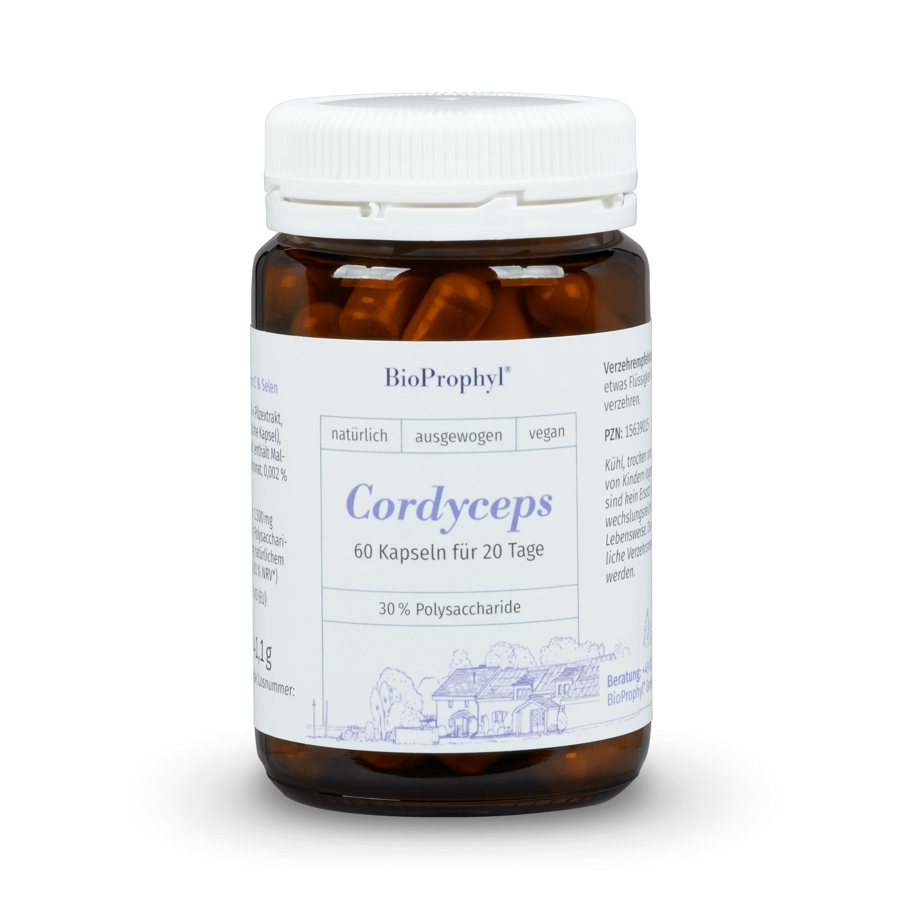 BioProphyl Cordyceps  60 vegetarische capsules van 500 mg cordyceps-extract met 30% polysacchariden