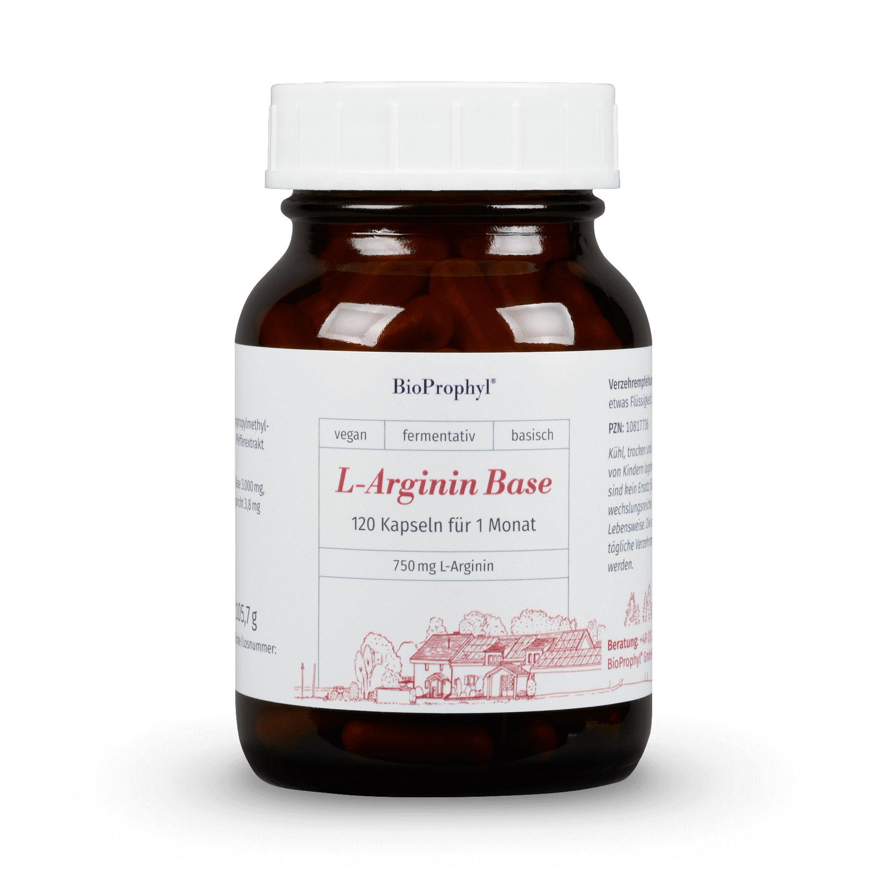 BioProphyl L-Arginine base 120 plantaardige capsules op basis van 750 mg L-arginine uit de fermentatieve productie