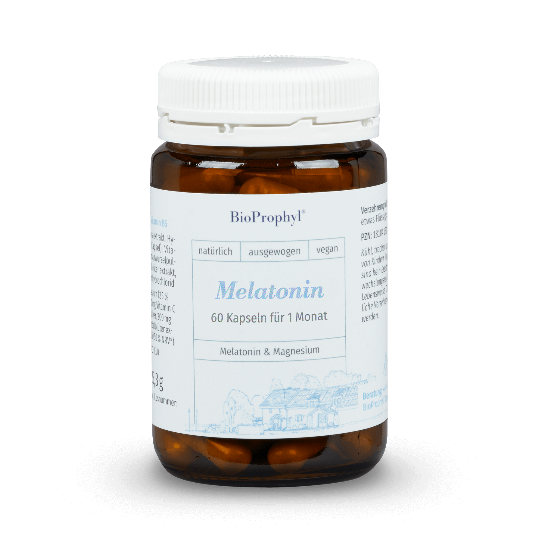 BioProphyl Melatonin 60 planzl. Capsules met melatonine, valeriaan, citroenmelisse en vitamine B6