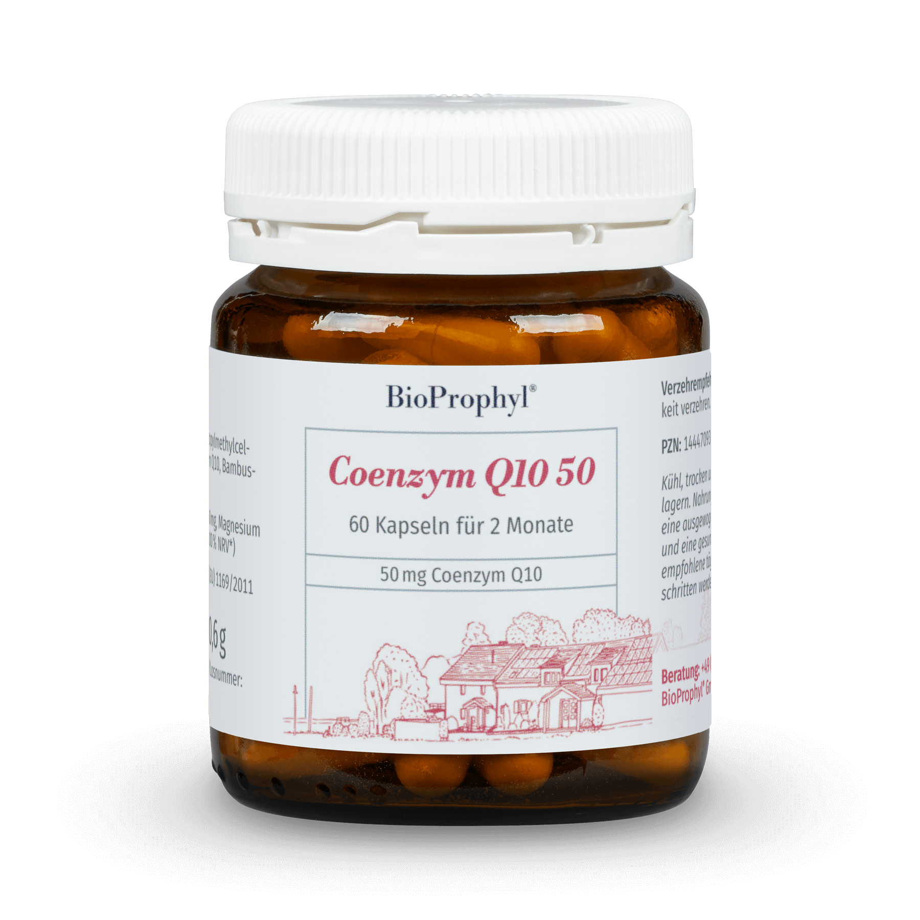 BioProphyl Coenzym Q10 50 60 plantaardige capsules met 50 mg co-enzym Q10, magnesium en vitamine B1